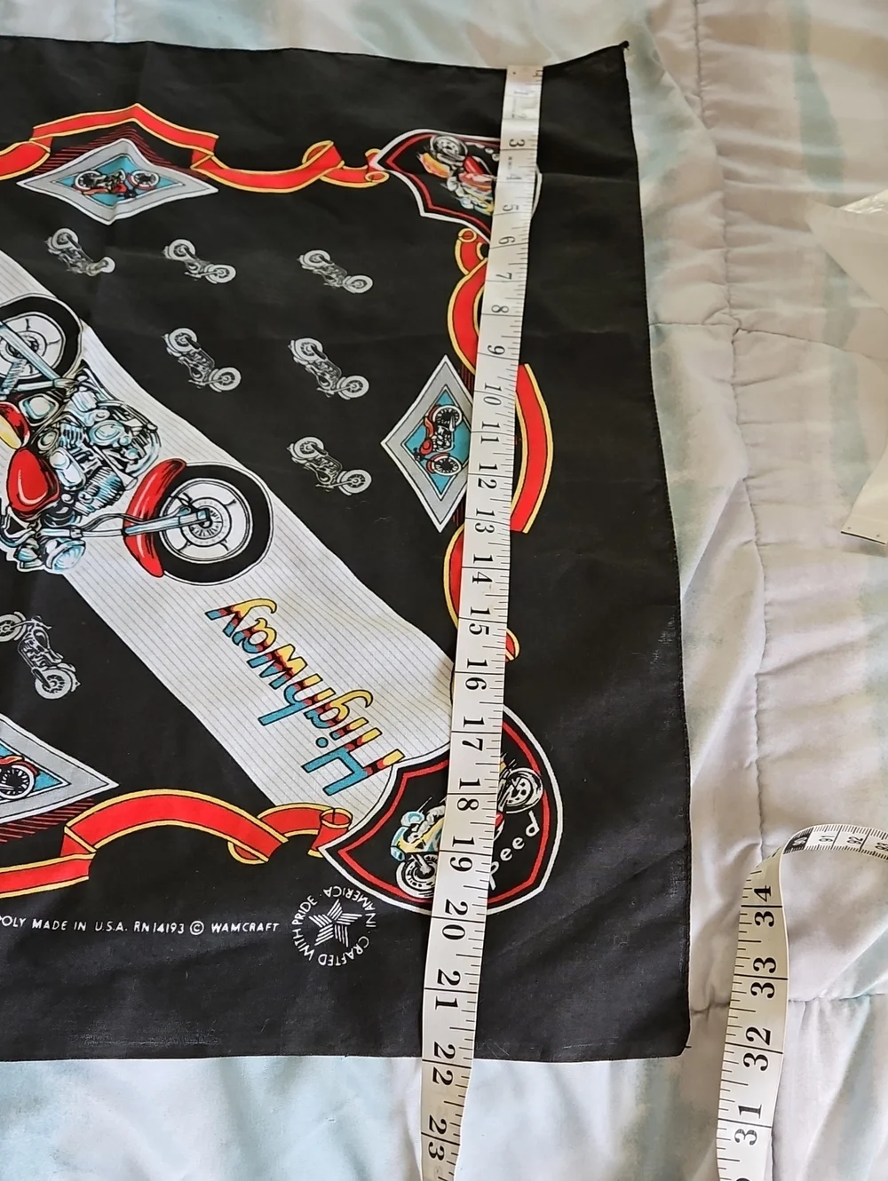 Vintage WamCraft Highway Speed Motorcycle Bandana USA